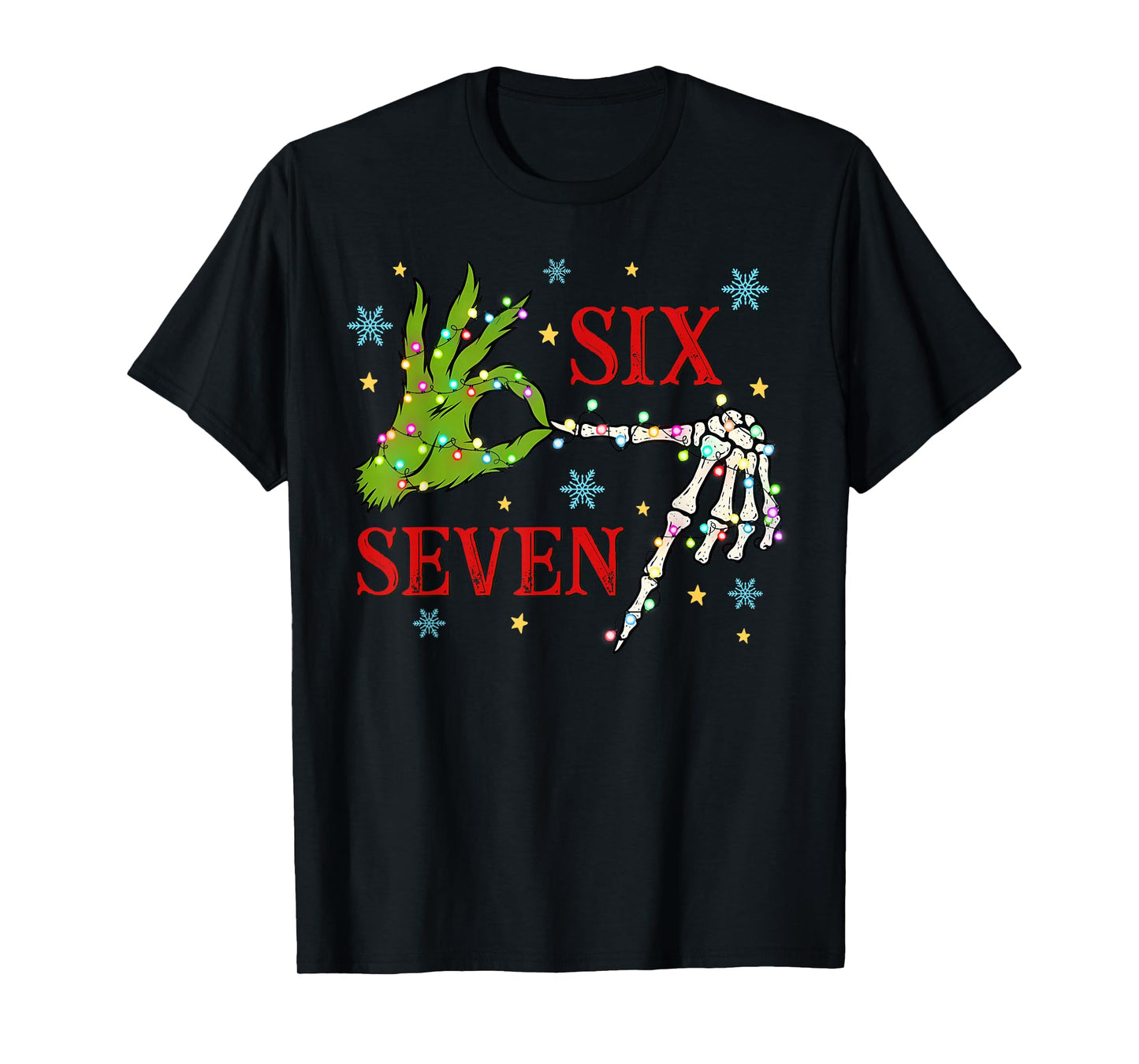 Six Seven 6 7 Gen Z Alpha Meme Slang Merry Christmas Holiday T-Shirt