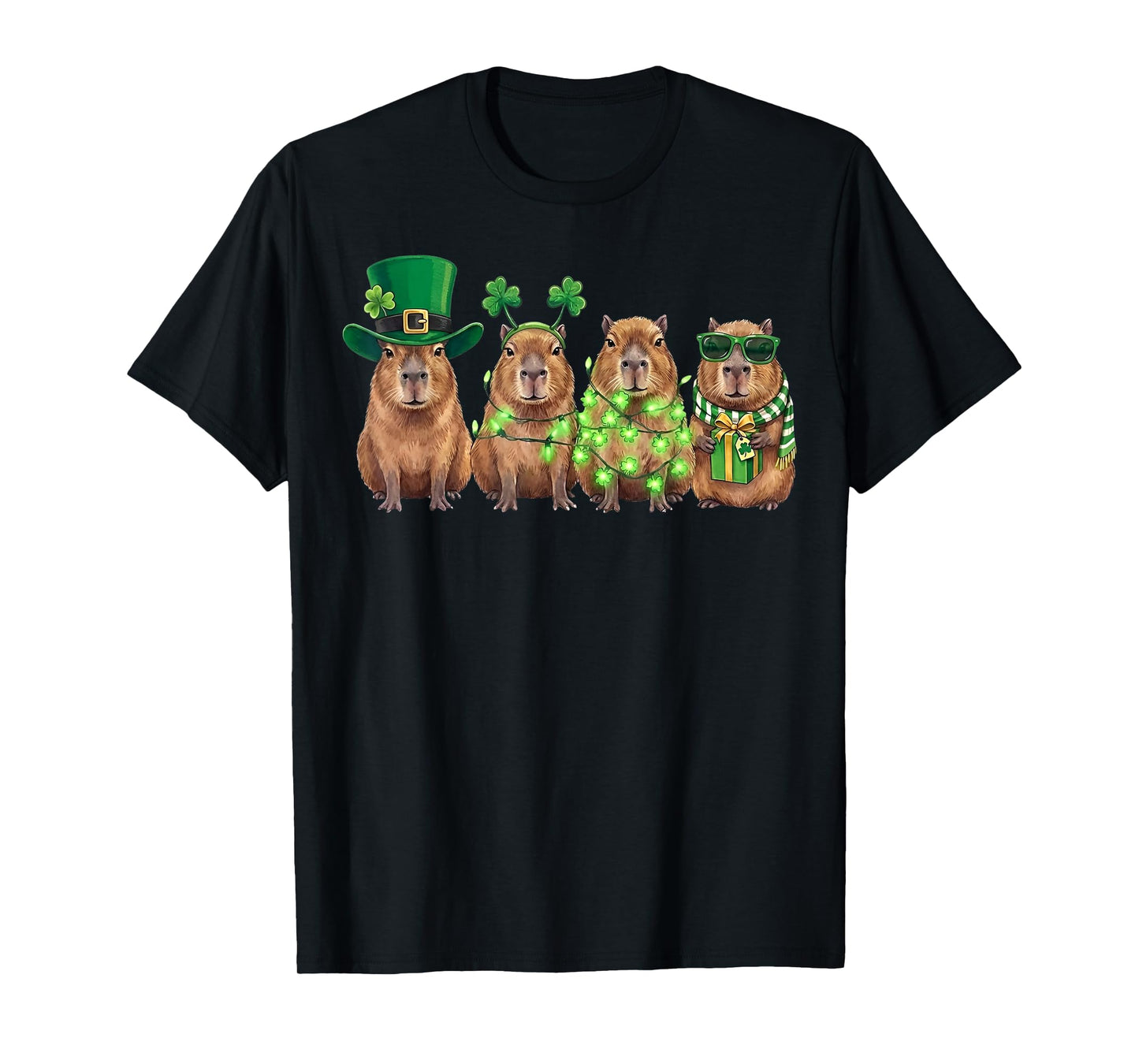 Capybara St Patricks Day Funny Capybaras Lover Men Kids T-Shirt