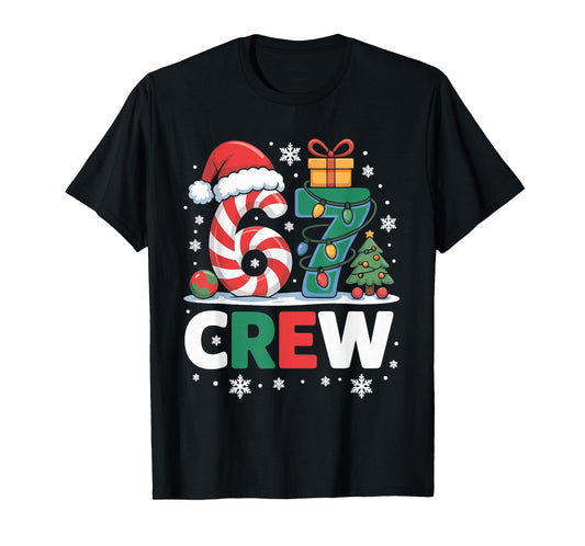 Christmas 67 Crew Brainrot Candy Cane Lights T-Shirt