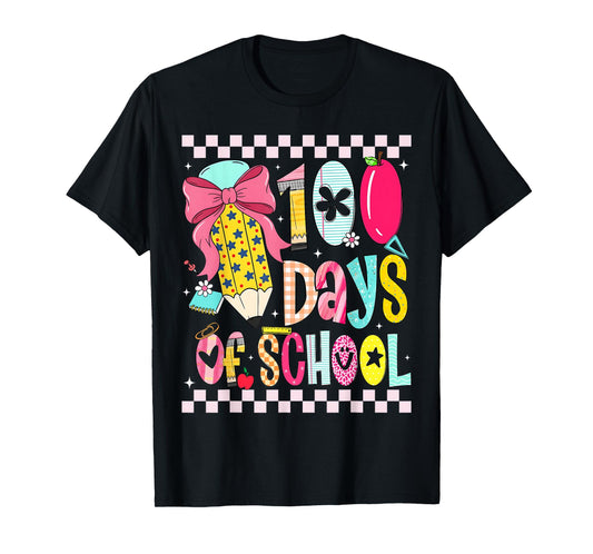 Happy 100 Days of School Coquette Bow Pencil Teacher Student T-Shirt