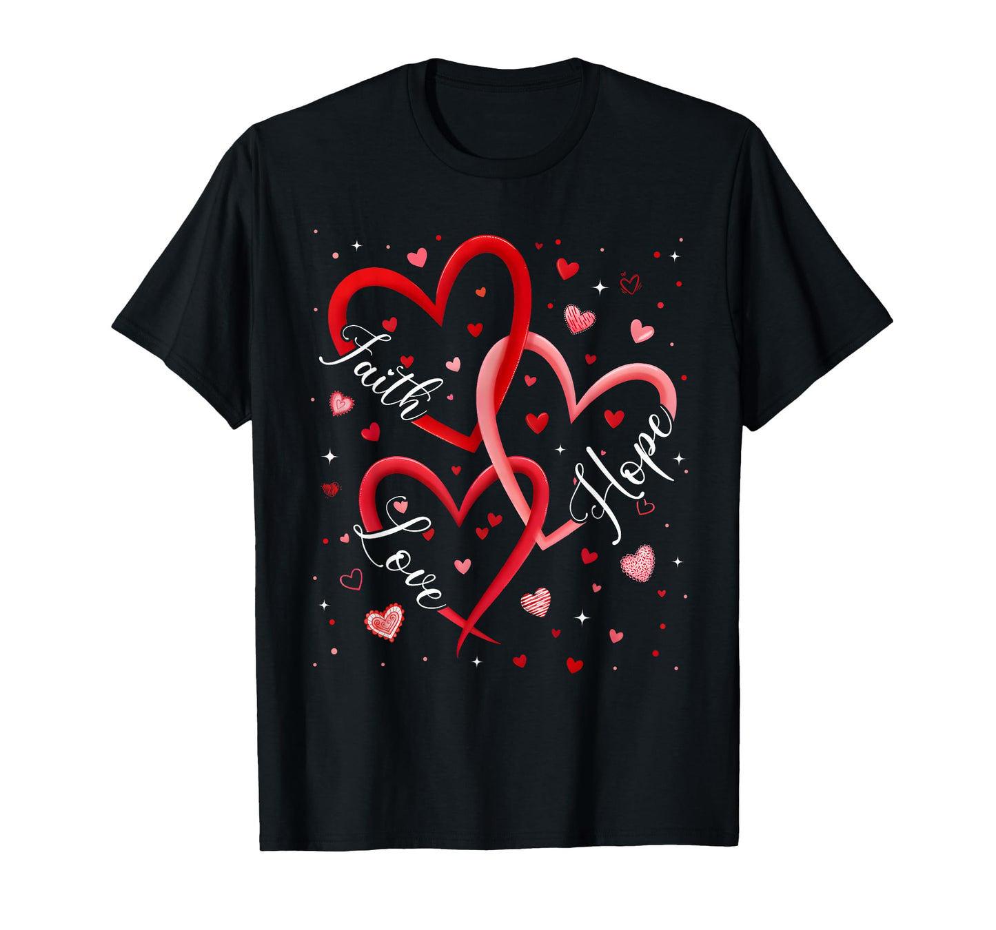 Christian Faith Hope Love Hearts Religious Valentine Day T-Shirt