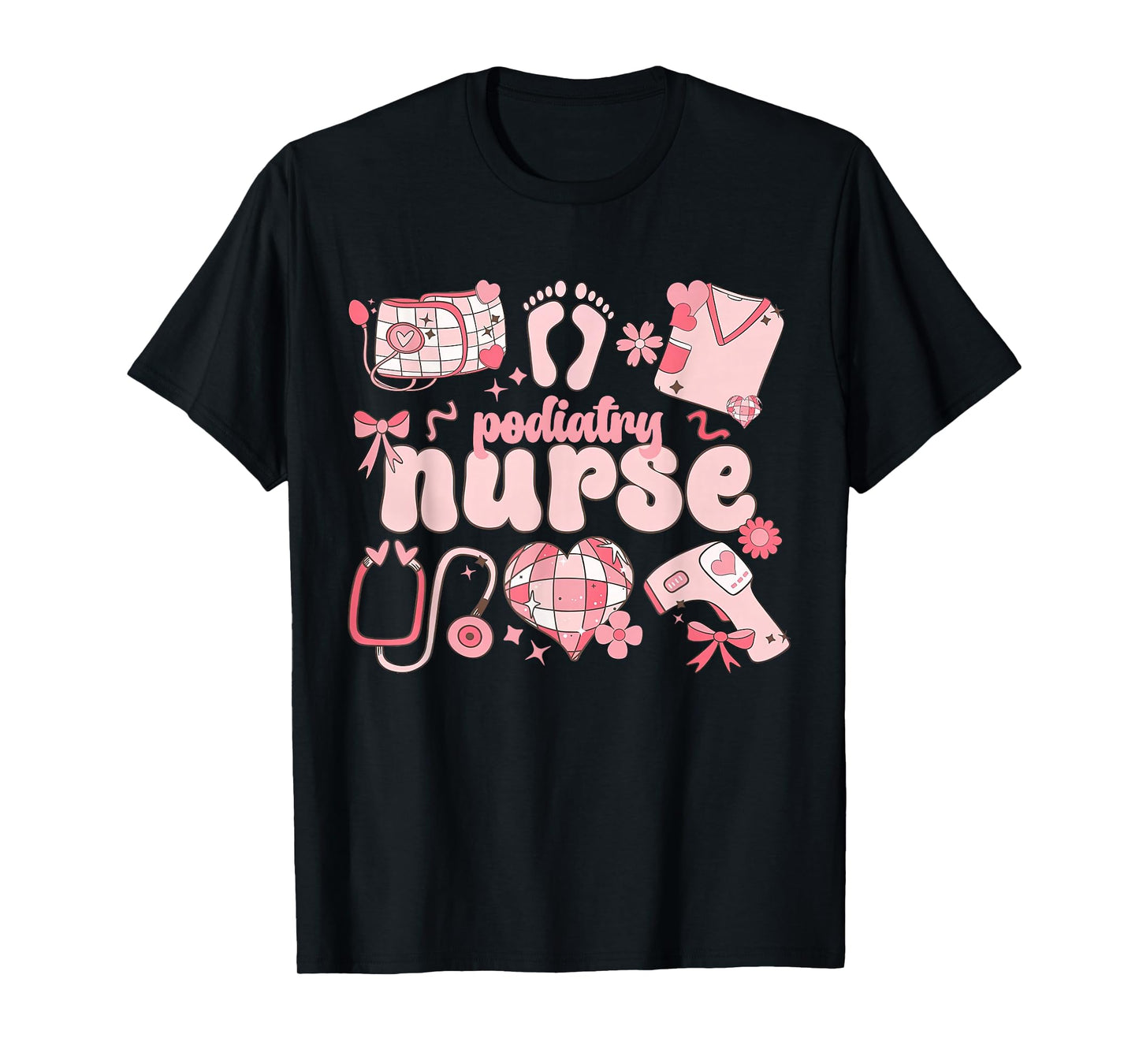 Podiatry Nurse Valentine Footprint Podiatrist Doctor T-Shirt