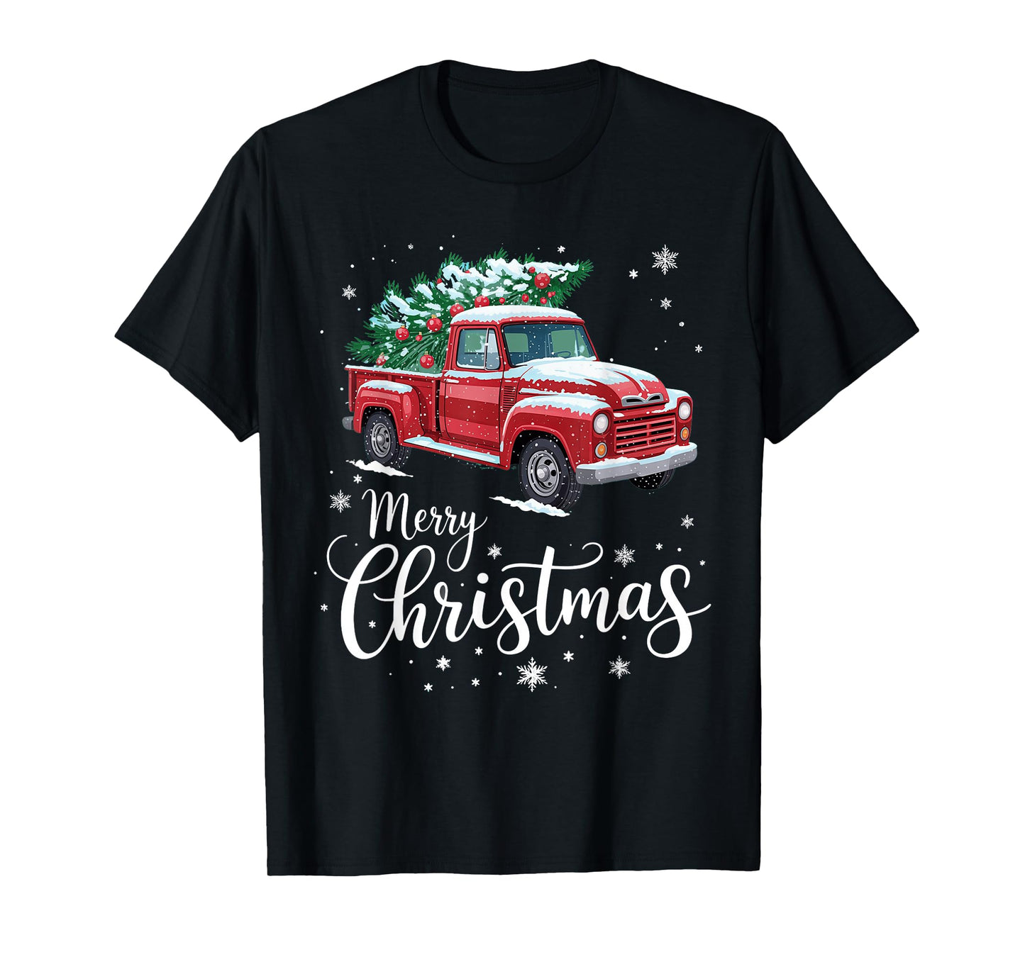Merry Christmas Red Truck Family Matching Christmas T-Shirt