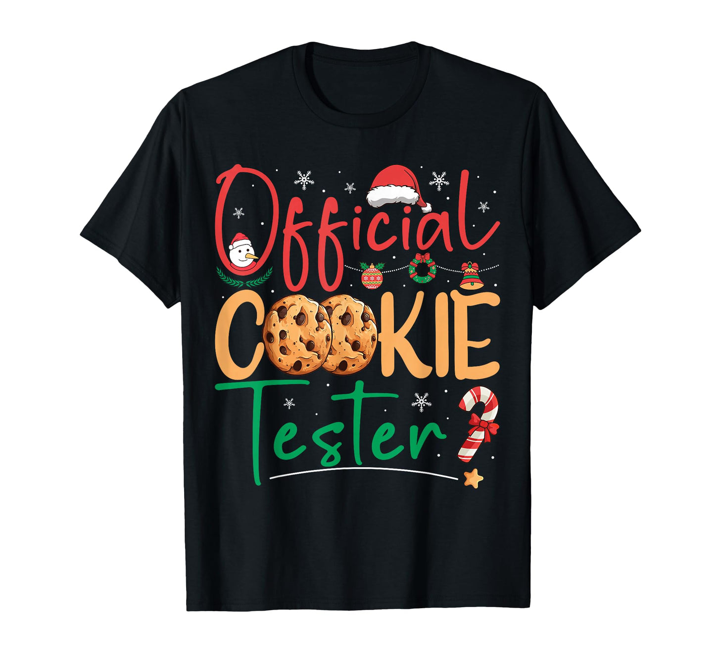 Official Cookie Tester Funny Christmas Pajamas Xmas Matching T-Shirt