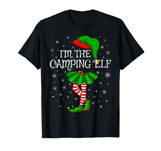 Camping Elf Christmas Family Group Women Girls Xmas Pajama T-Shirt