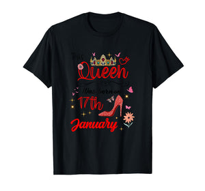 January 17 Birthday This Queen was Born on January 17th T-Shirt