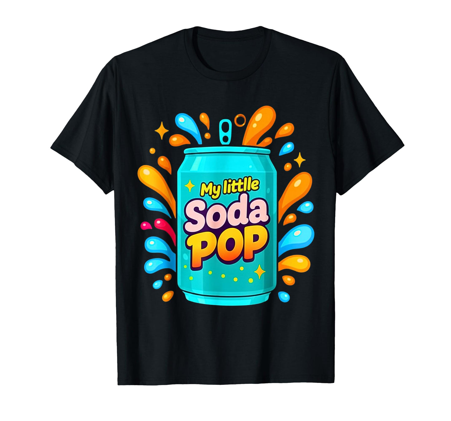 Soda Pop Cartoon Splash Cute Retro Beverage Joke T-Shirt