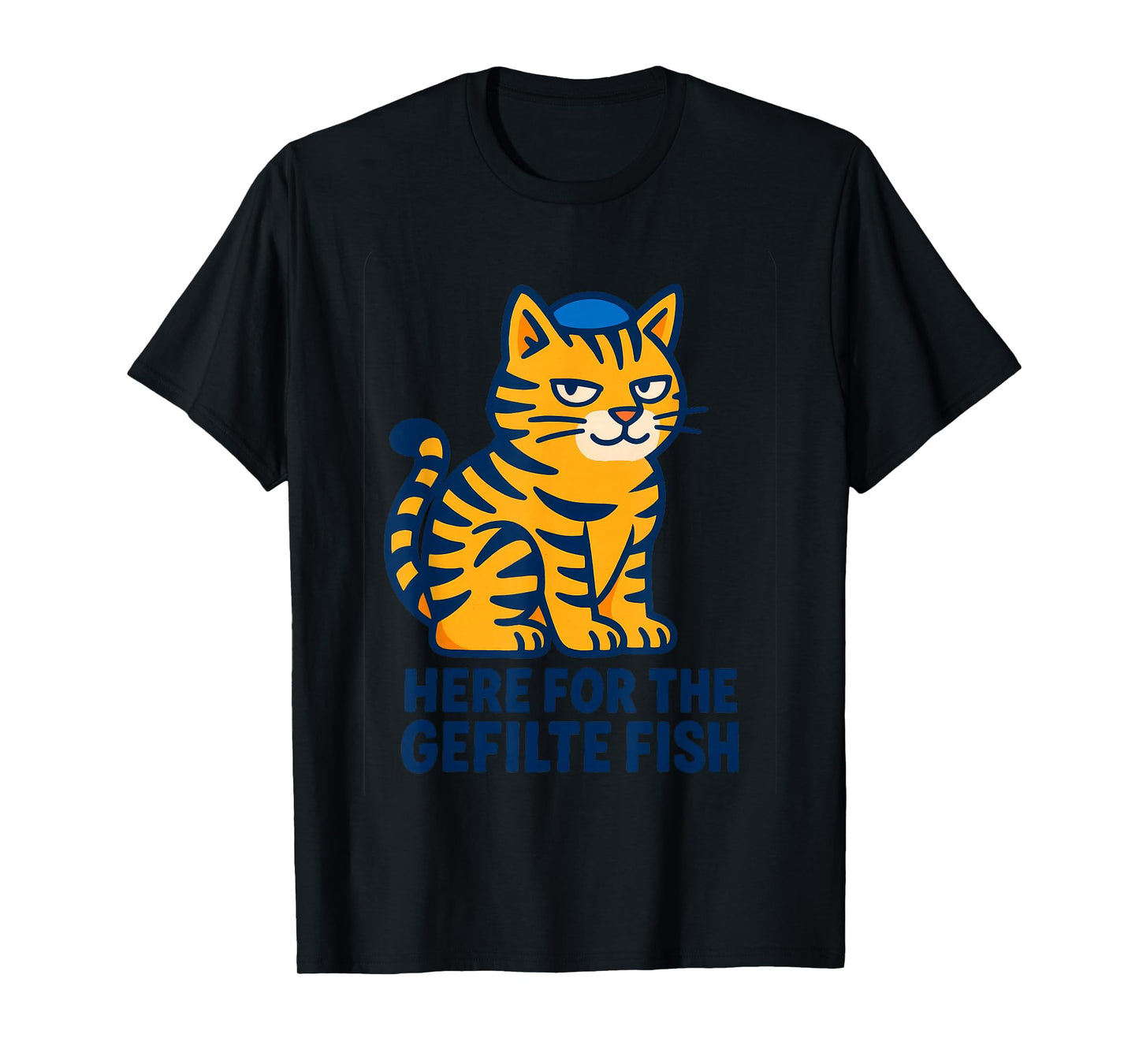 Hebrew Jewish cat Graphic with Playful gefilte Slogan T-Shirt