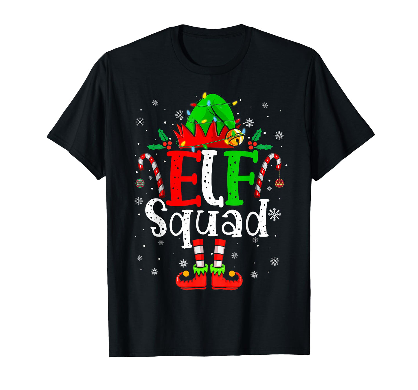 Elf Family Christmas Matching Pajamas Xmas Elf Squad T-Shirt