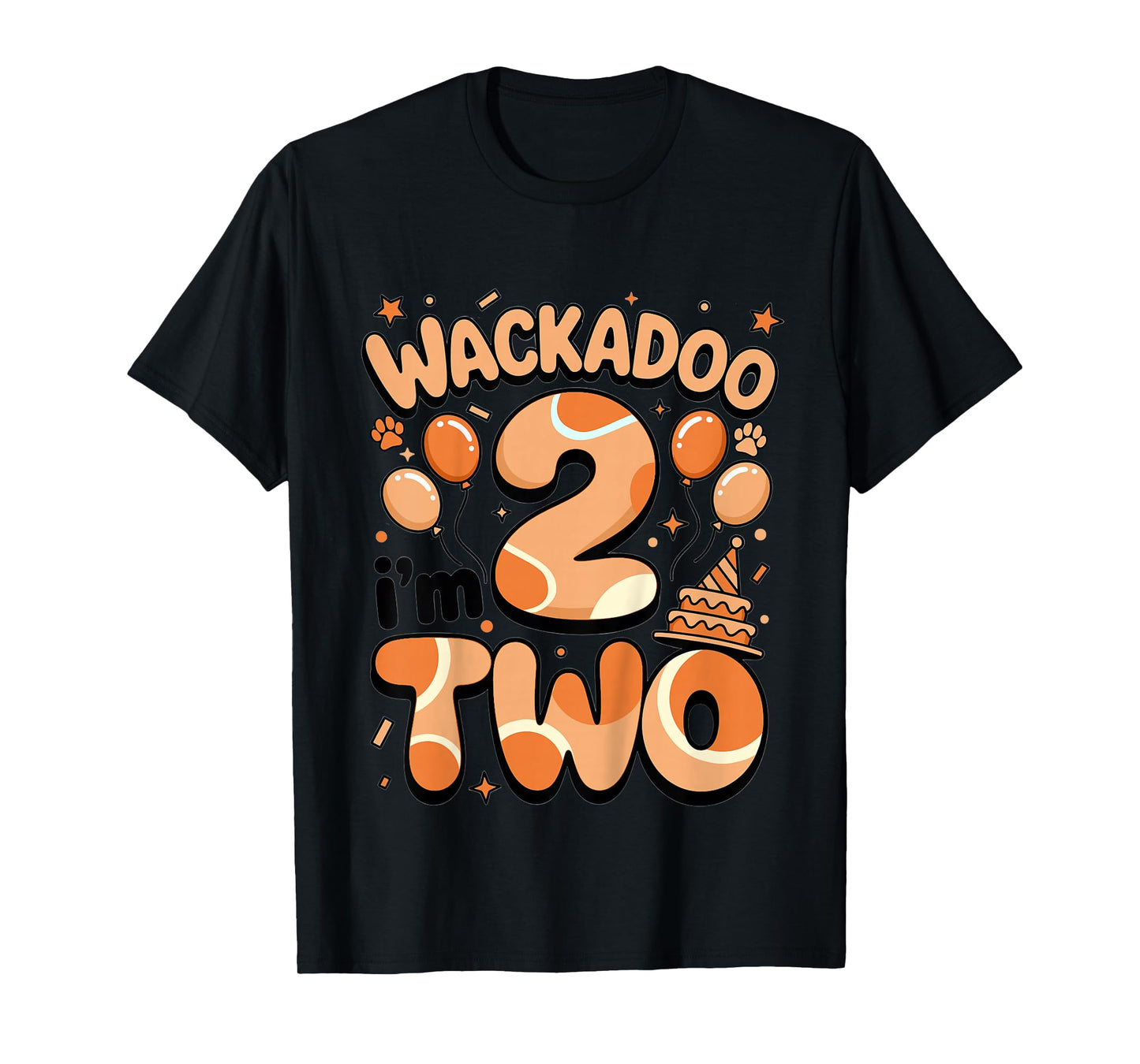 Wackadoo I'm Two 2nd Birthday Girl Toddler 2 Year Dog Lover T-Shirt
