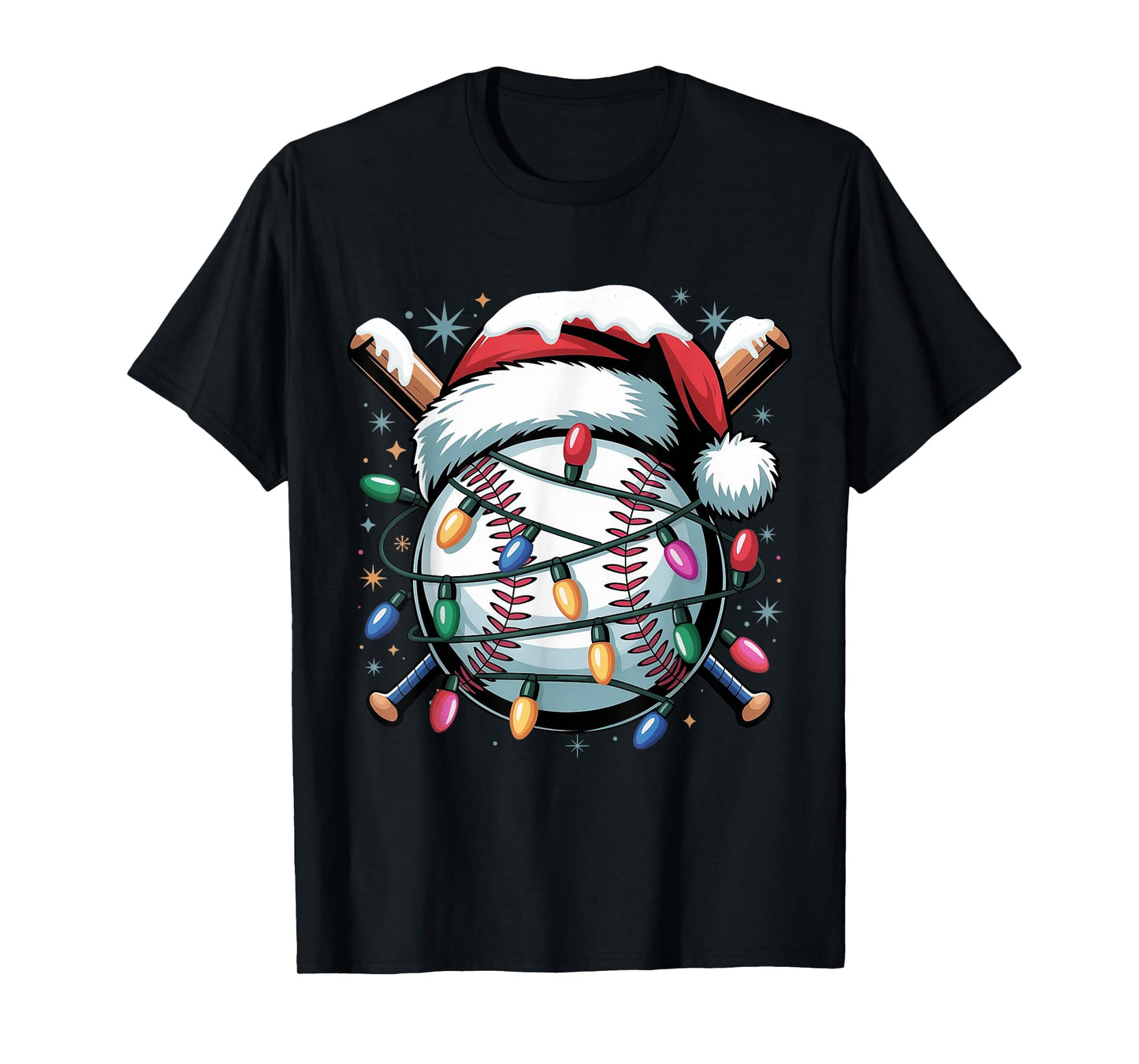 Christmas Baseball Boy Youth Kid Men Santa Hat Xmas Baseball T-Shirt