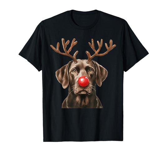 Christmas Brown Labrador Retriever Reindeer Dog Lover T-Shirt