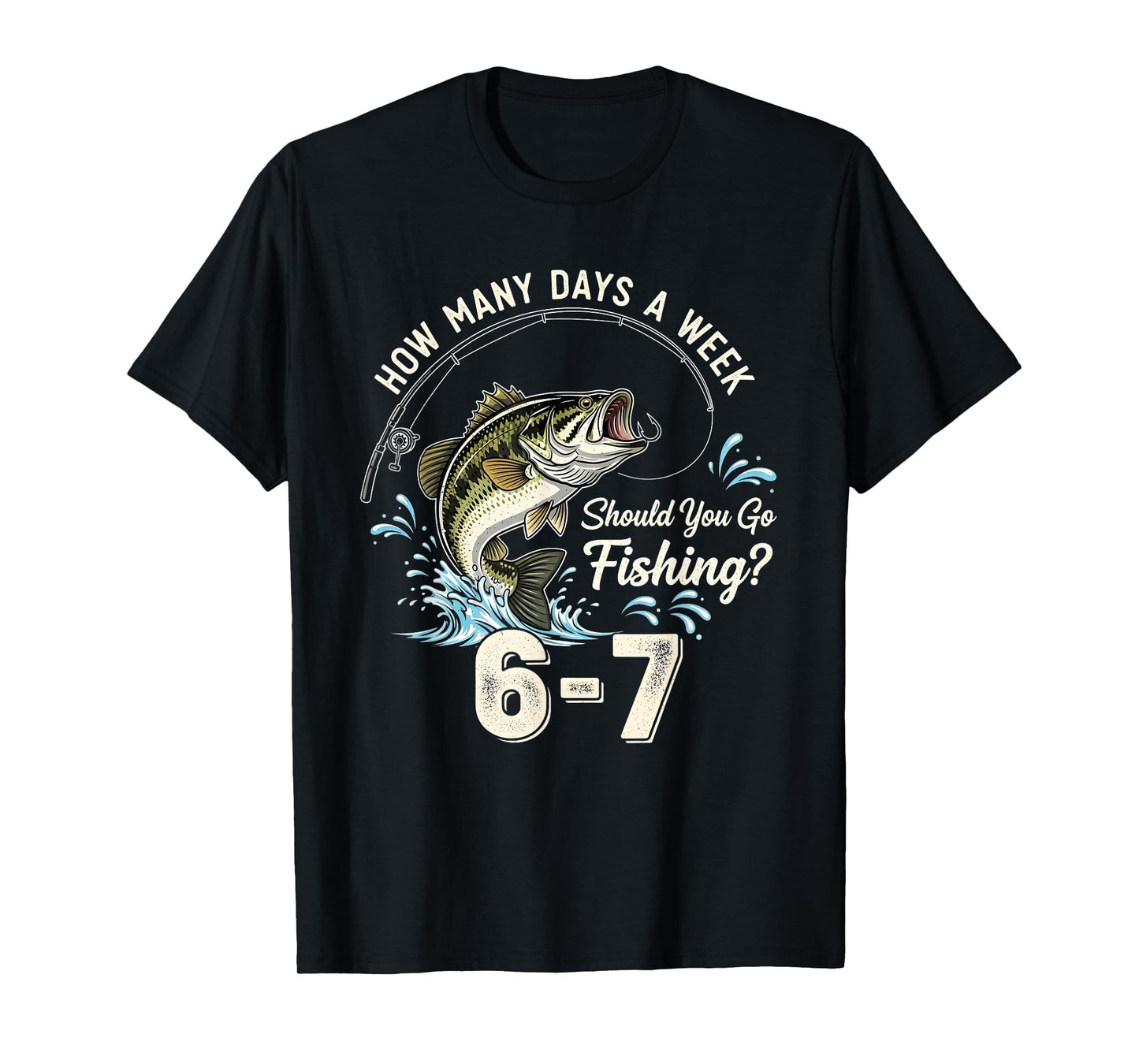 Funny 67 How Many Days A Week Should You Go Fishing 6-7 Meme T-Shirt