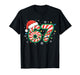 Christmas 67 Six Seven Meme Candy Cane Santa Hat Xmas Lights T-Shirt