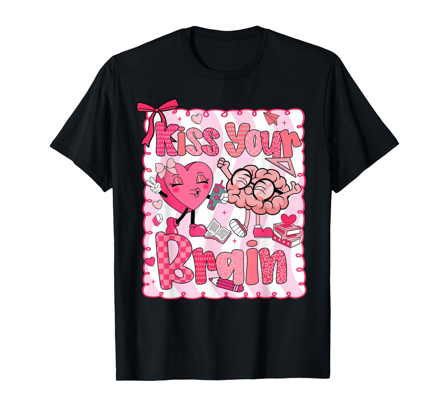 Kiss Your Brain Student Teacher Squad Valentine Boy Girl Kid T-Shirt