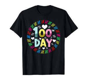 100 Days of School Colorful Tally Marks Kids T-Shirt