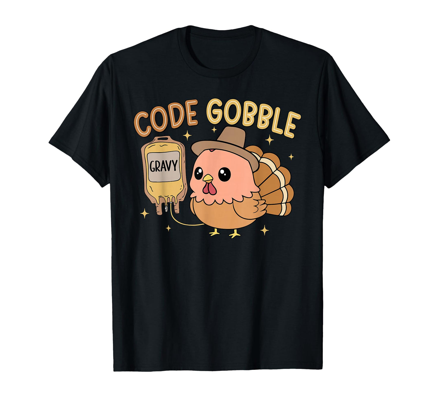 Thanksgiving Nurse Code Gobble Funny Turkey RN CNA Nurse T-Shirt