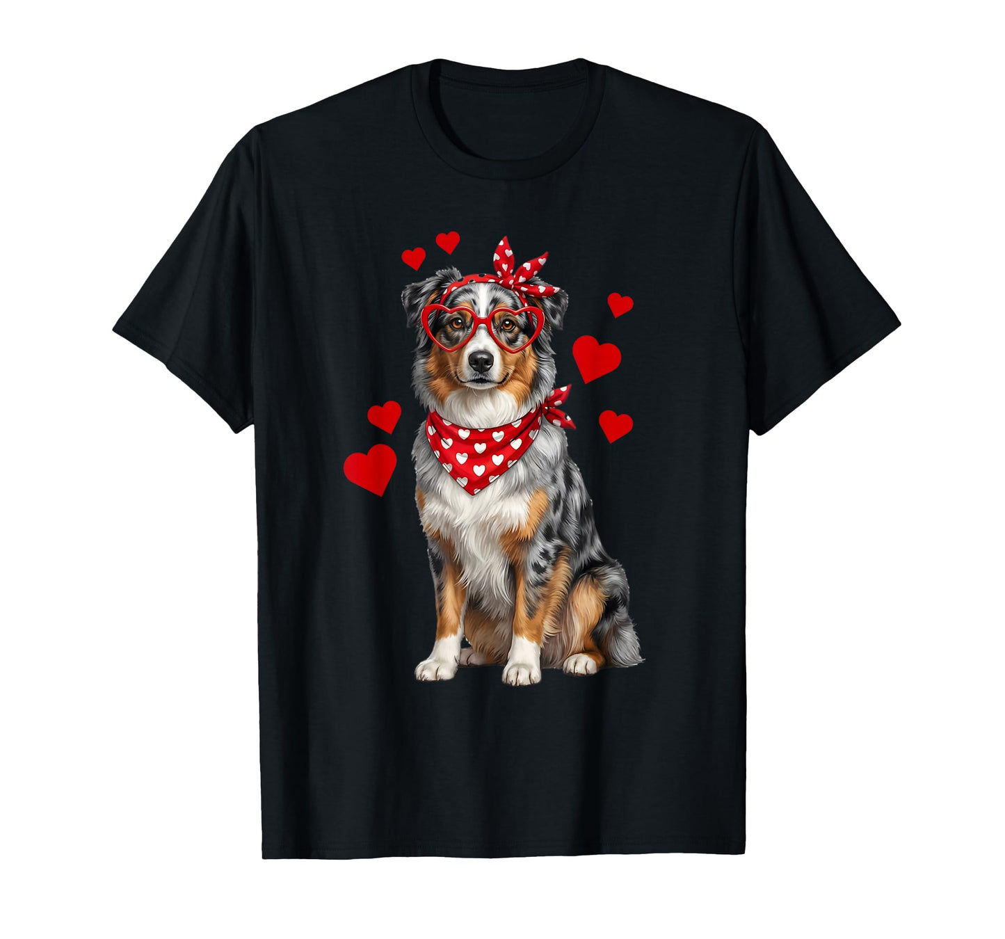 Australian Shepherd Valentines Day Dog Lover Heart T-Shirt