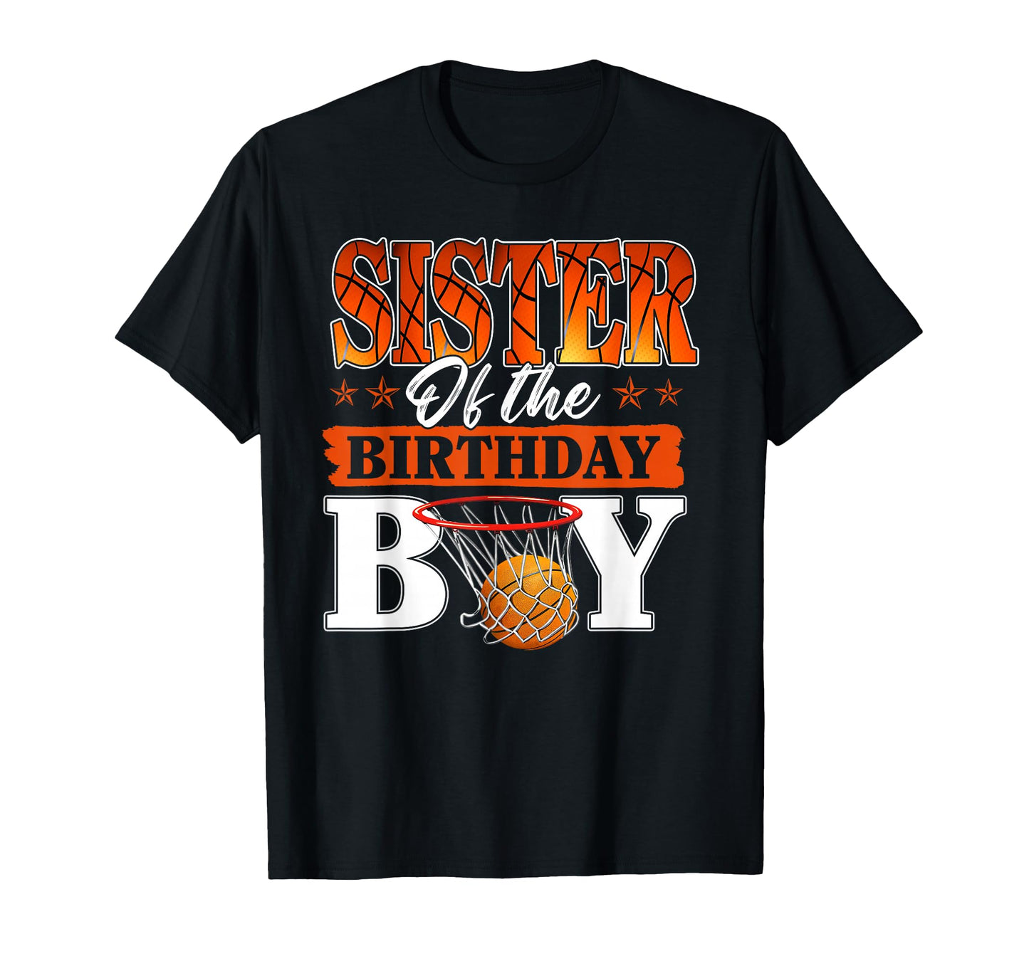 Basketball Sister of The Birthday Boy Family Matching T-Shirt