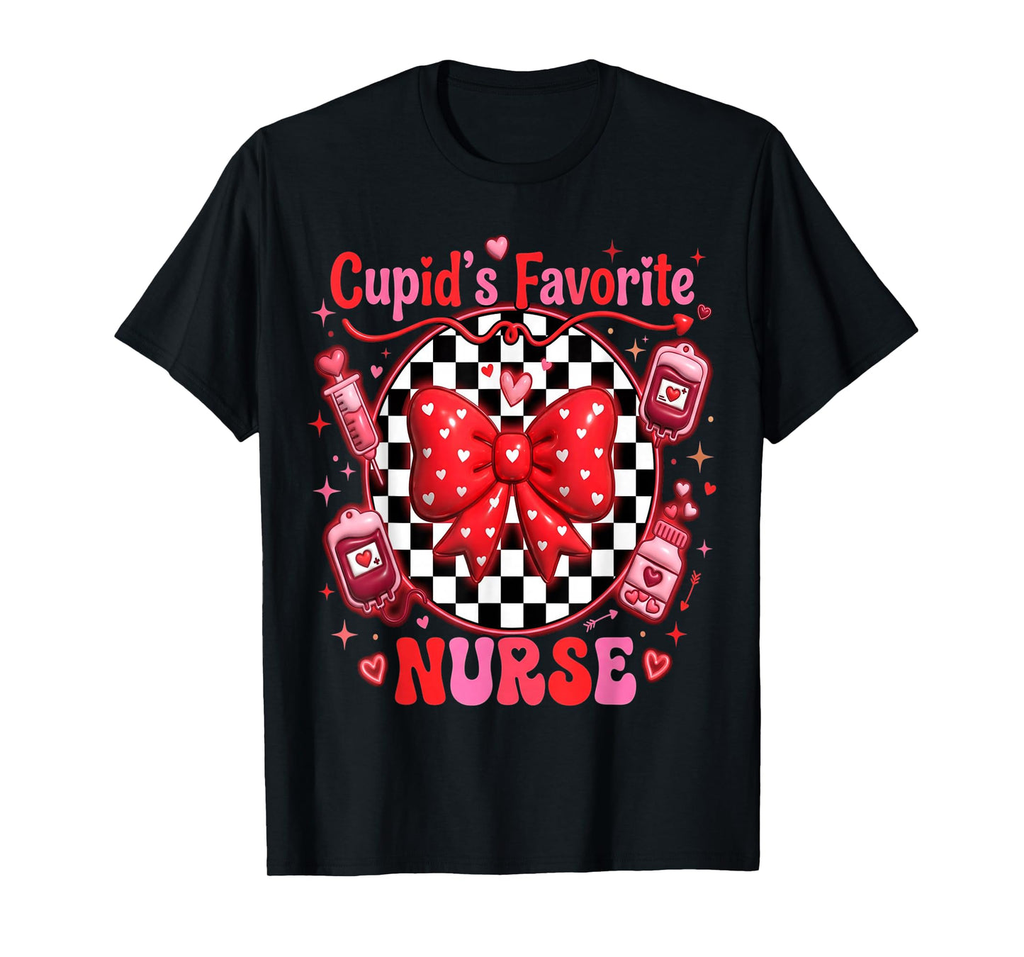 Cute Cupid’s Favorite Nurse Valentine Nursing Hearts Nurses T-Shirt