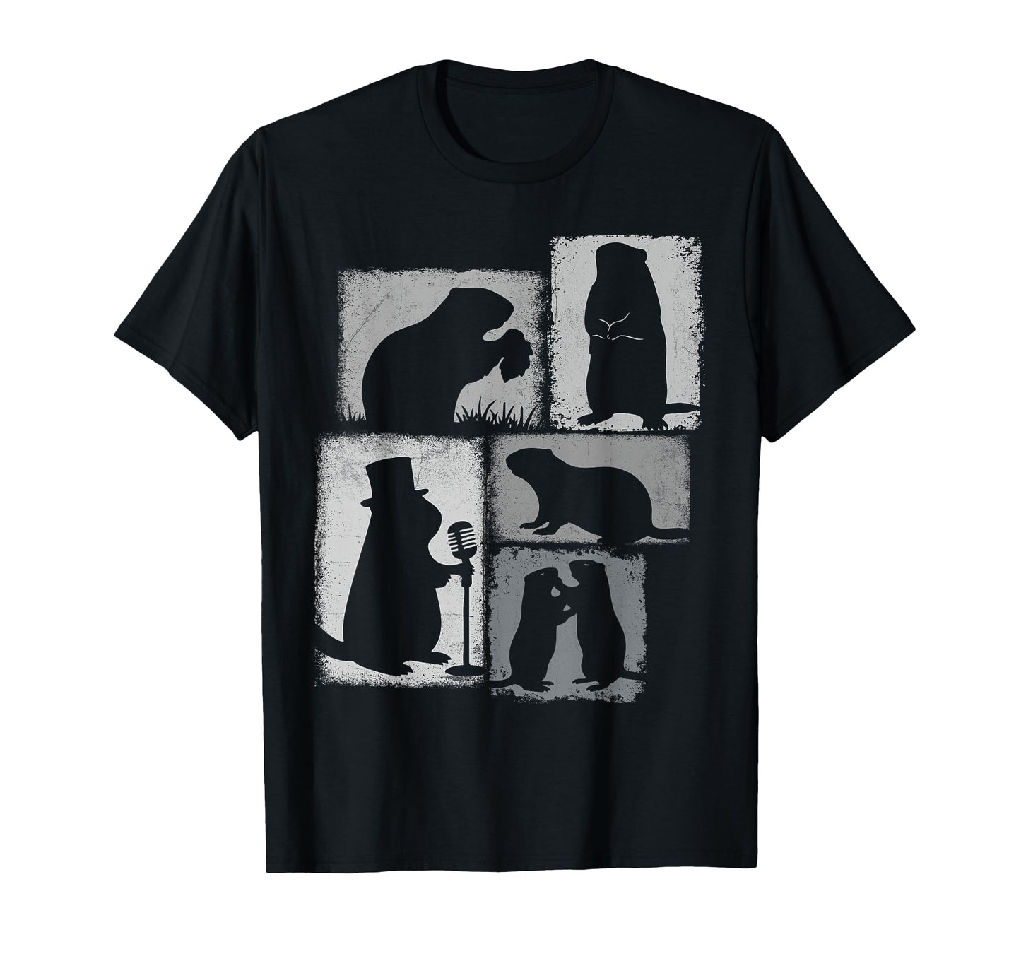 Groundhog Vintage Collage Weather Predictor T-Shirt