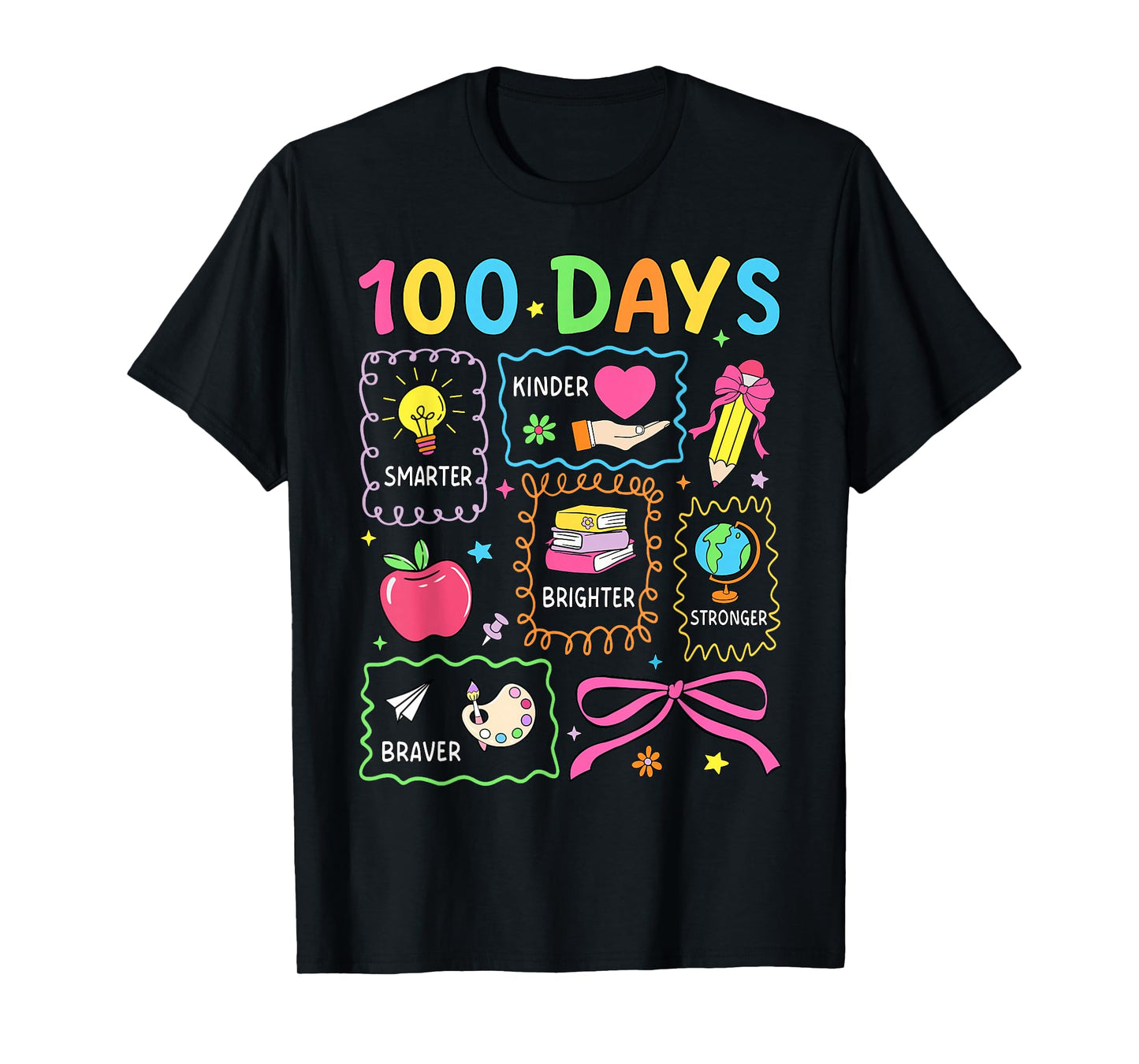 Preppy 100 Days of School 100th Day of School Kids Boys Girl T-Shirt