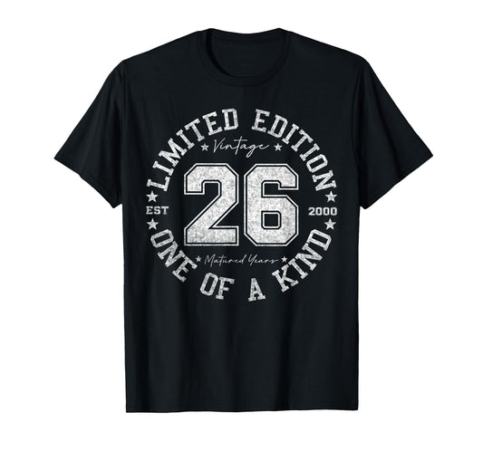 26 Year Old Gifts Vintage 2000 Limited Edition 26th Birthday T-Shirt