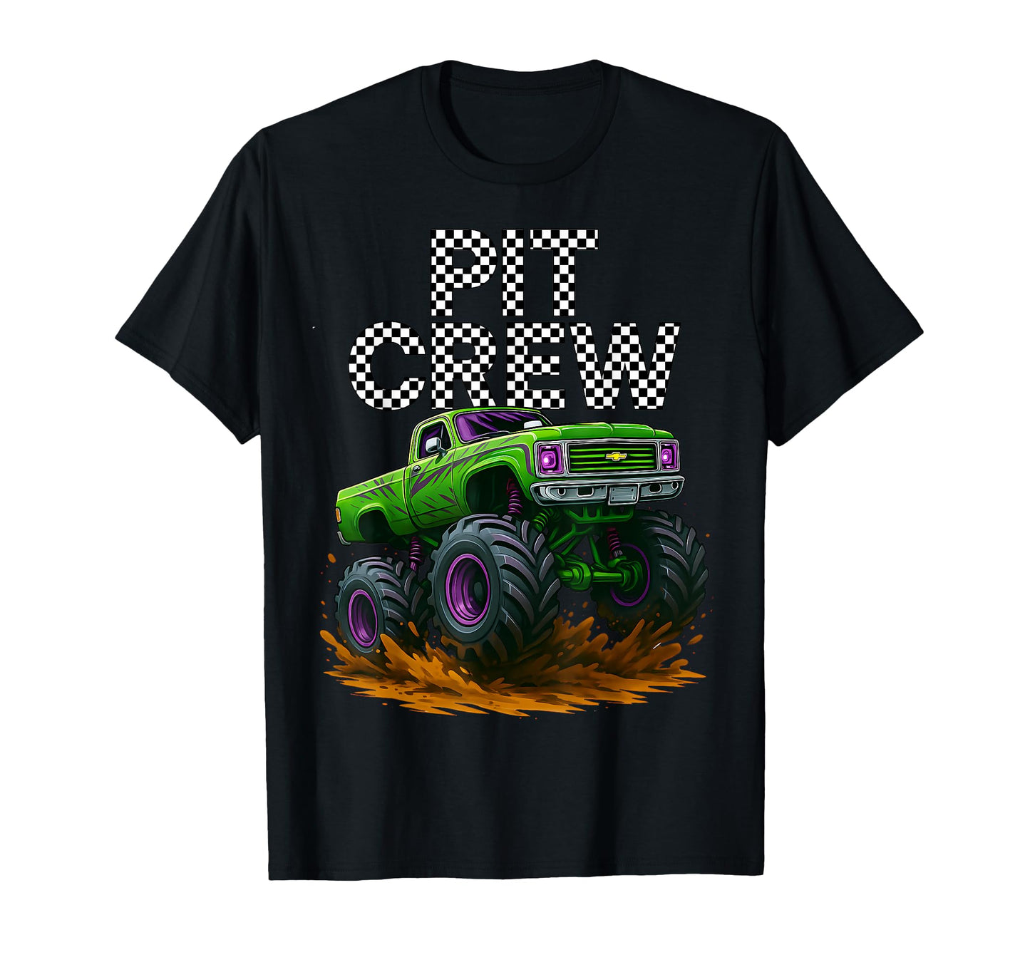 Monster Truck Pit Crew Family Matching Birthday Party T-Shirt