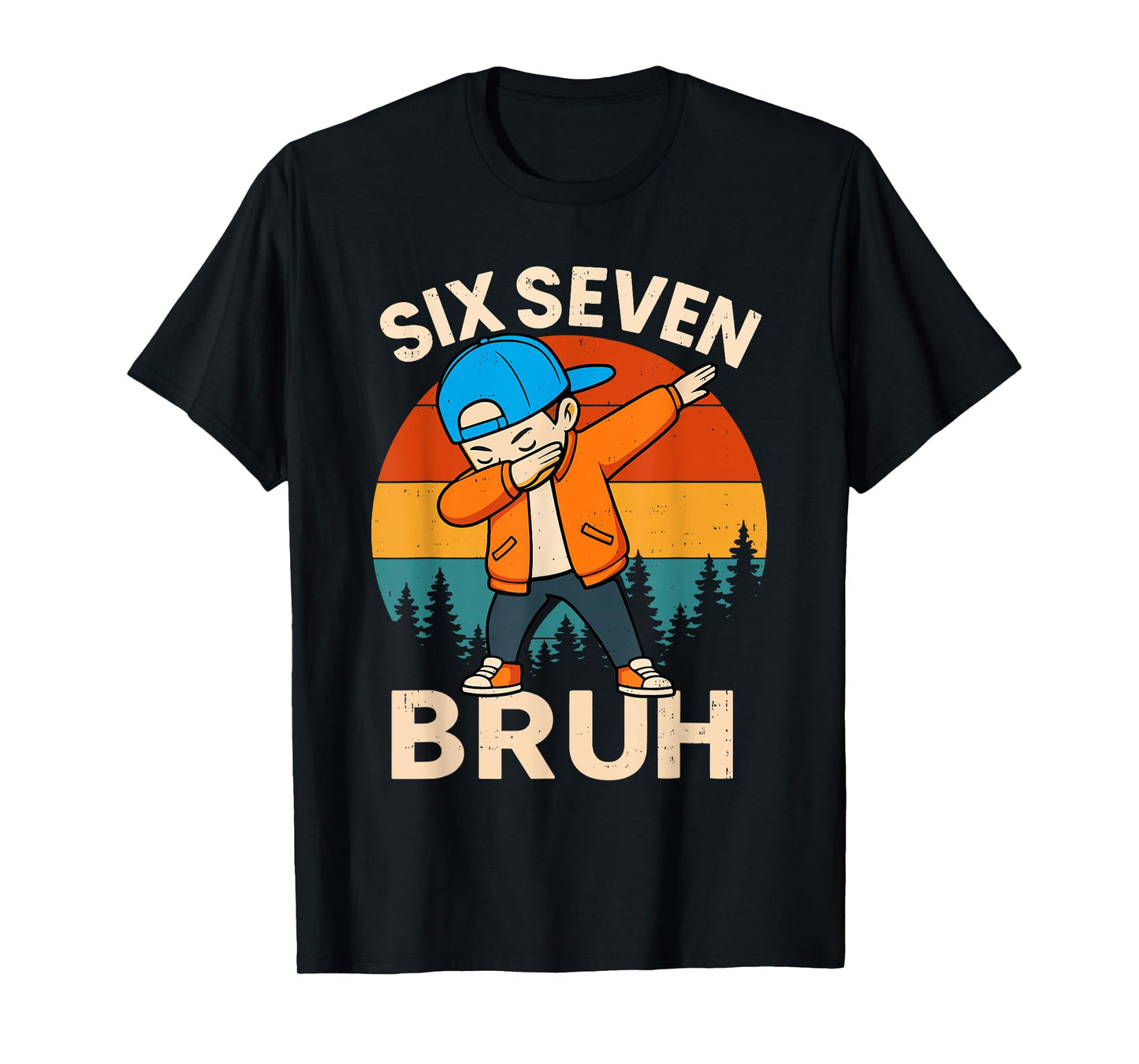 Six Seven Bruh 6 7 Number 67 Meme Dab Dabbing Boys Youth Kid T-Shirt