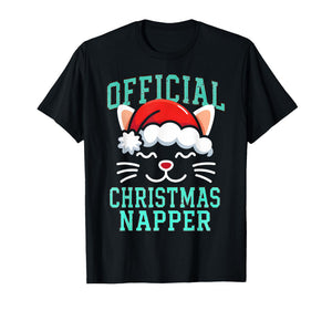 Official Christmas Napper Funny Lazy Cat Lover Holiday Men T-Shirt
