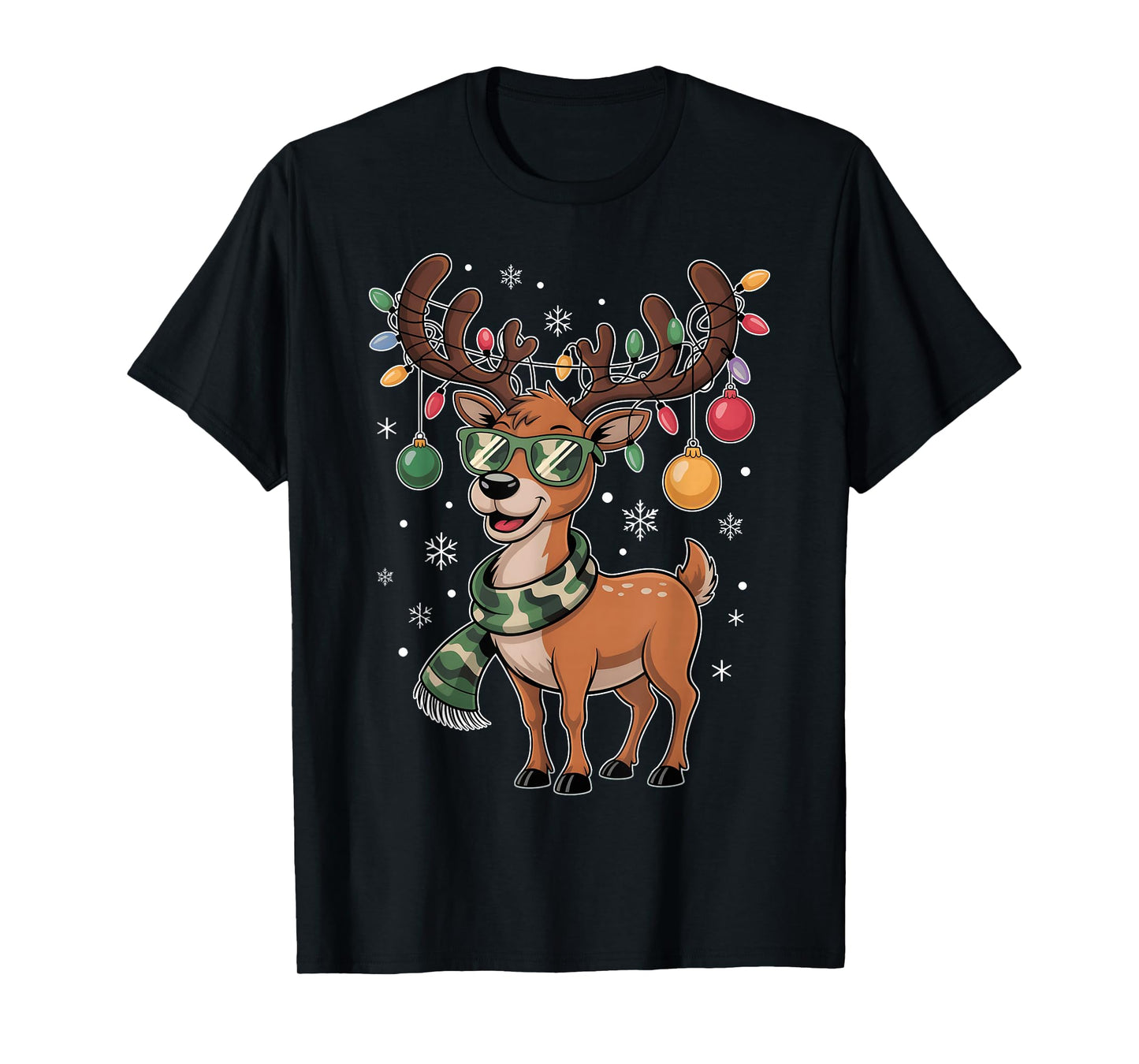 Reindeer Christmas Boys Kid Toddler Camouflage Reindeer Xmas T-Shirt