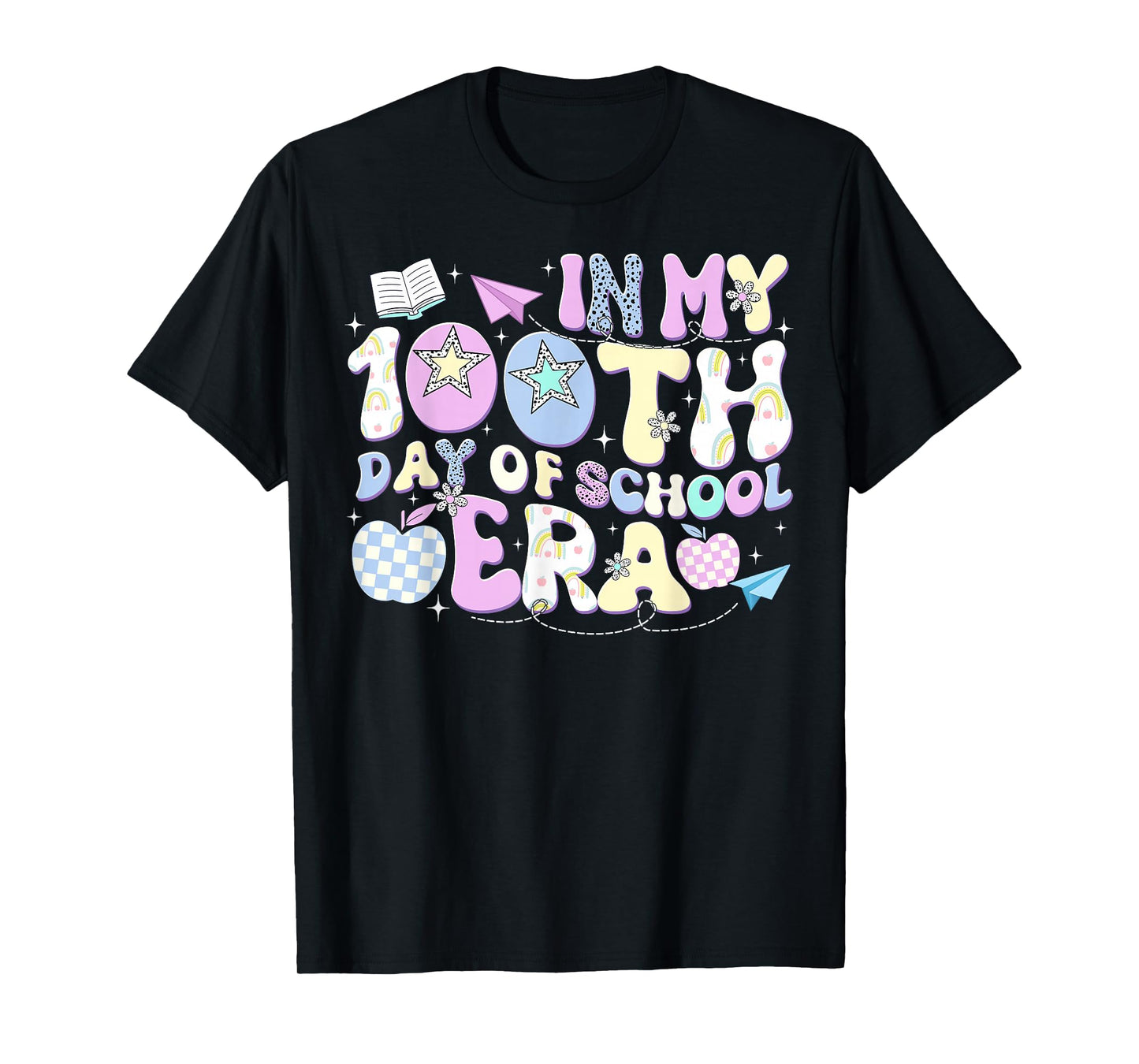 Groovy 100 Days of School in My Era 100th Day Apple T-Shirt