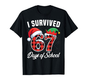 I Survived 67 Days of School Six Seven Teacher Student Xmas T-Shirt