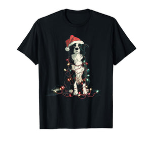 Funny Border Collie Christmas Graphics Dog Lights Lover T-Shirt