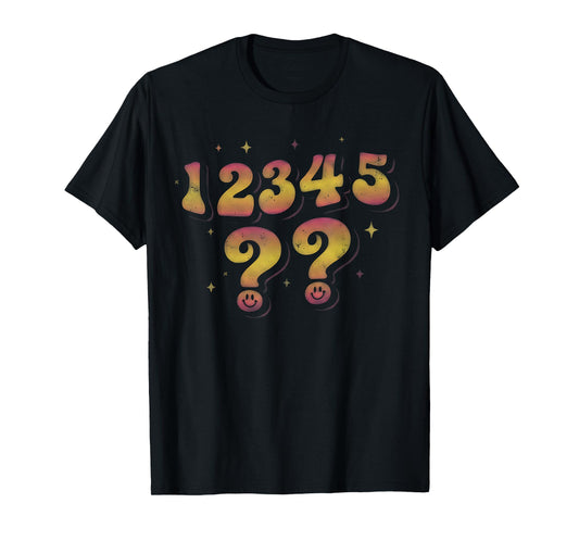Funny Number Sequence 67 Humor Retro Gradient T-Shirt