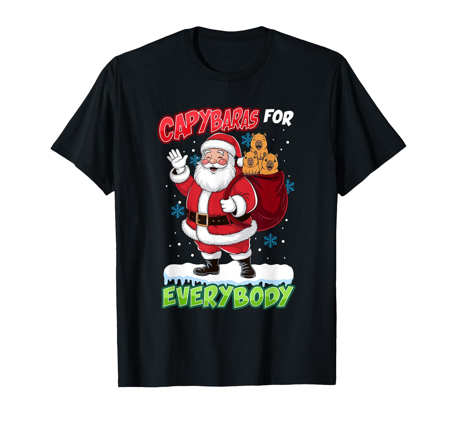 Ugly Christmas Men Kinds Women Funny Capybara T-Shirt