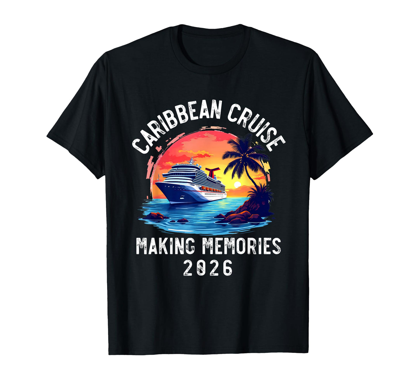 Caribbean Cruise 2026 Souvenir Matching Family Friends Squad T-Shirt