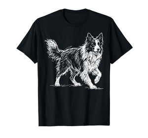 Border Collie Line Art T-Shirt