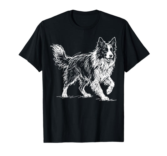 Border Collie Line Art T-Shirt