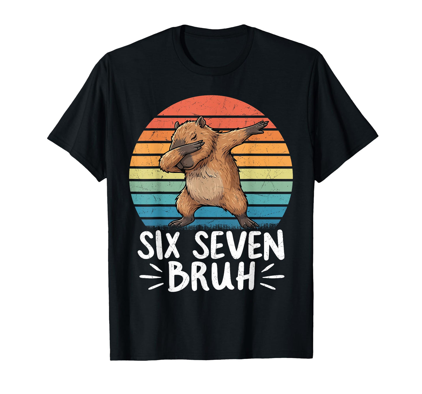 Six Seven Bruh 67 Meme Capybara Funny Capybara for Kids Boys T-Shirt
