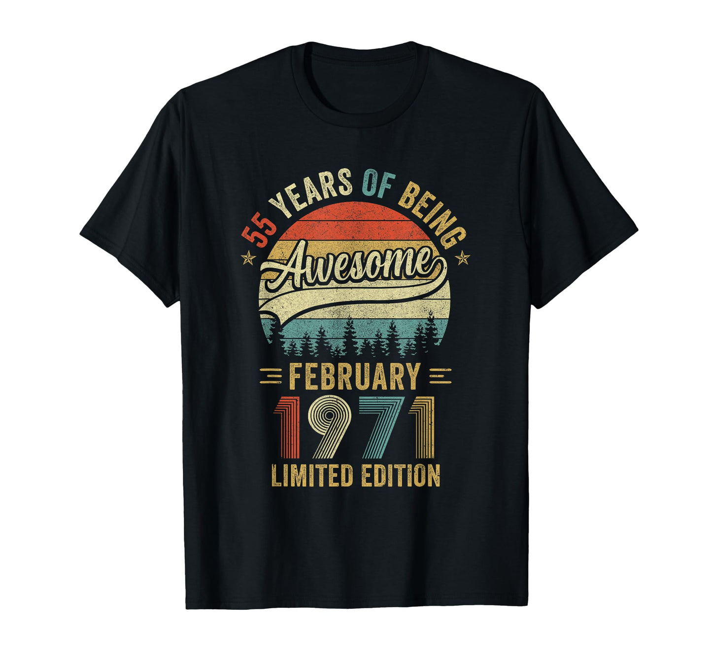 Vintage February 1971 Old 55Th Birthday Men Women T-Shirt
