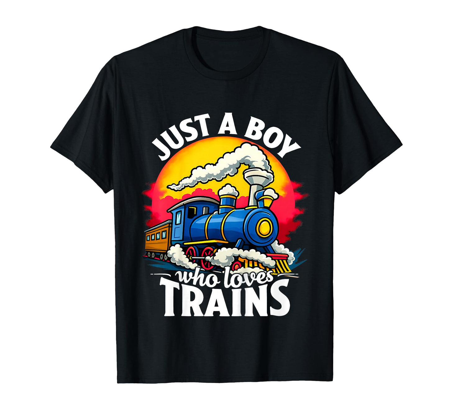 Kids Just A Boy Who Loves Trains Cute Train Lover Kids Toddler T-Shirt