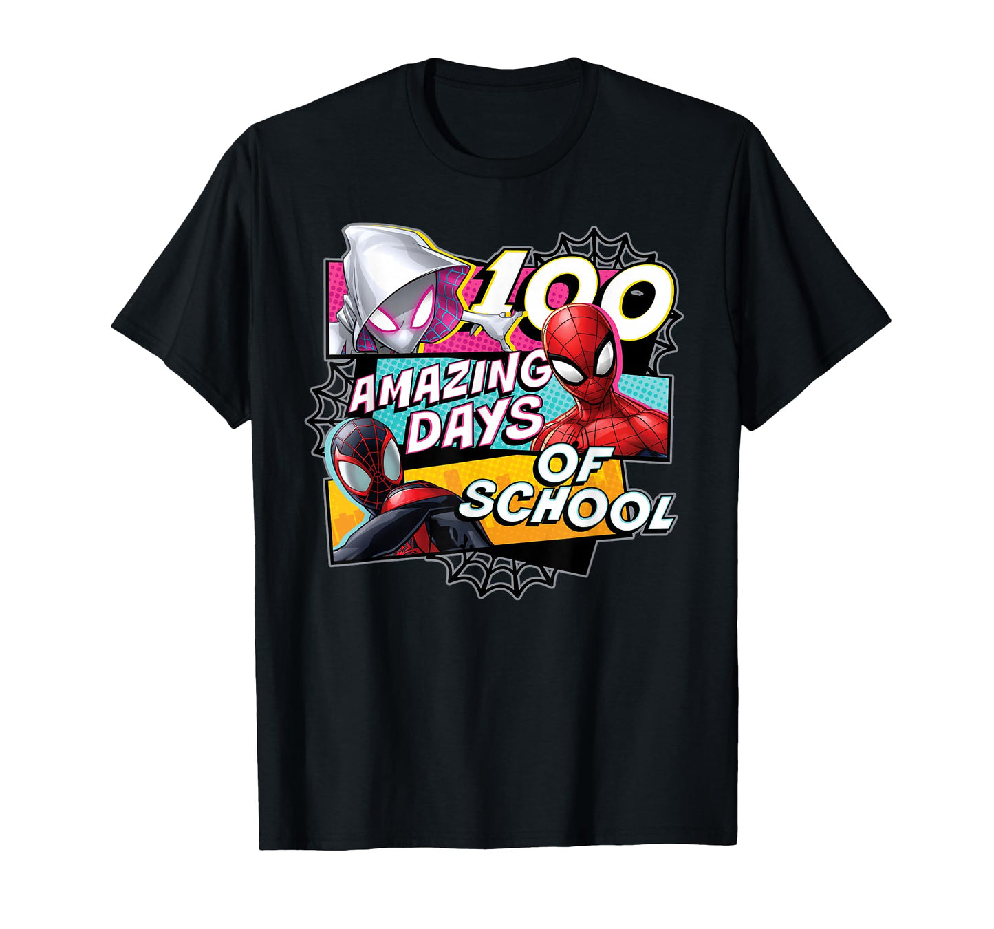 Marvel Super Heroes Team Spidey 100 Days of School 100th Day T-Shirt