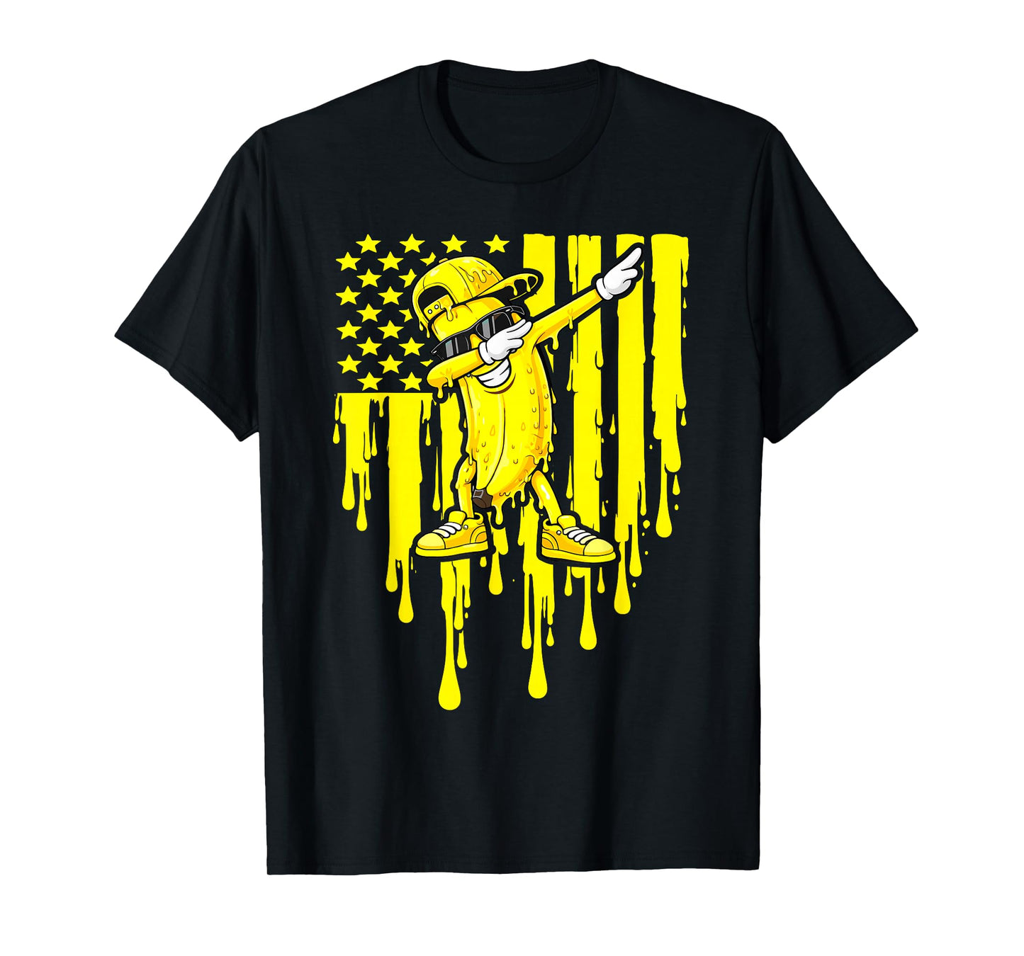 Funny Banana Dab Flag Drip Kids Youth Boys Girls T-Shirt