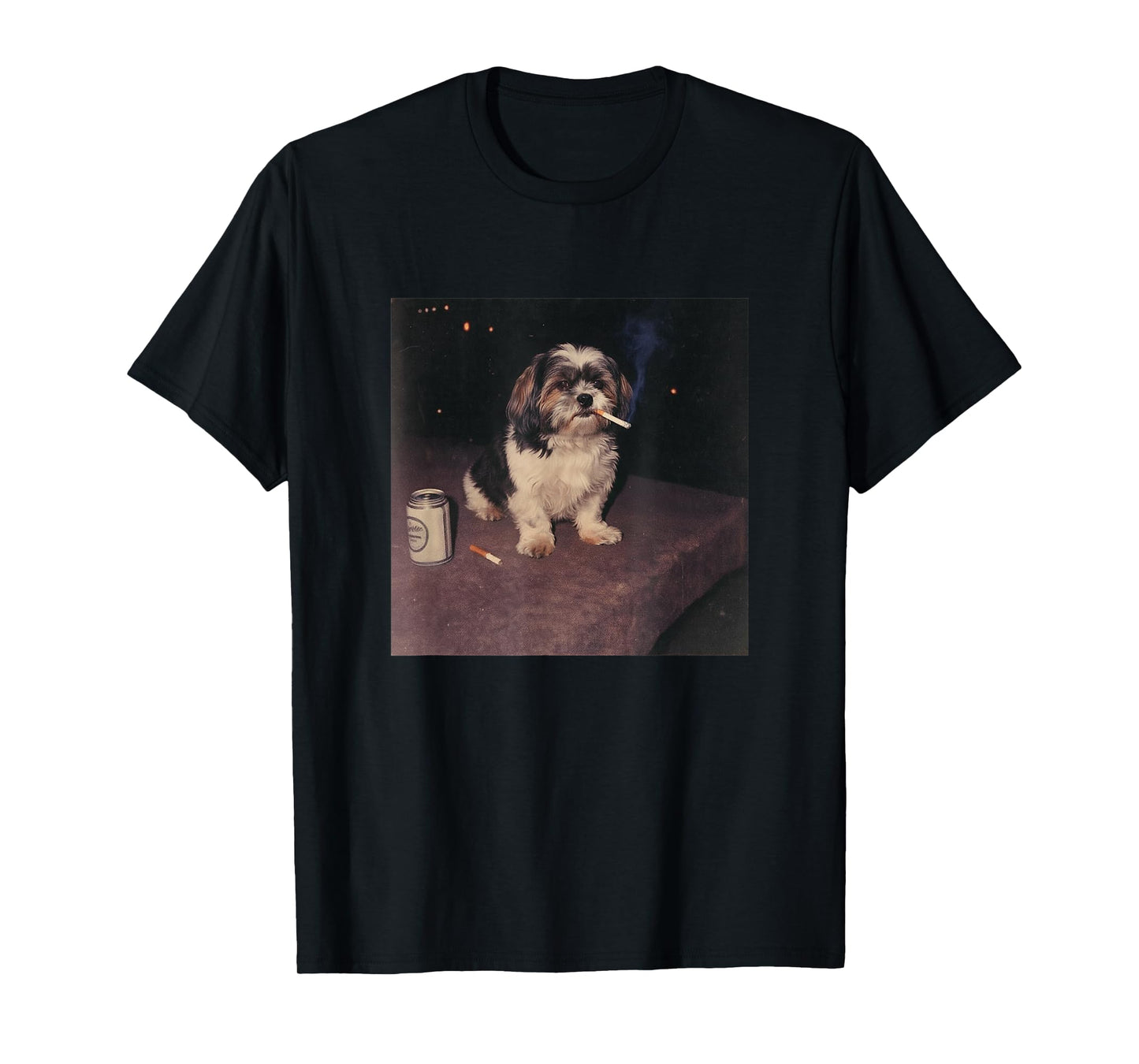 Funny Smoking Shih Tzu Dog Cigarette Beer Gen Z T-Shirt