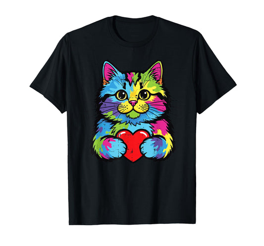 Valentines Day Cat Kitten Valentine Women Girls Kids Men T-Shirt