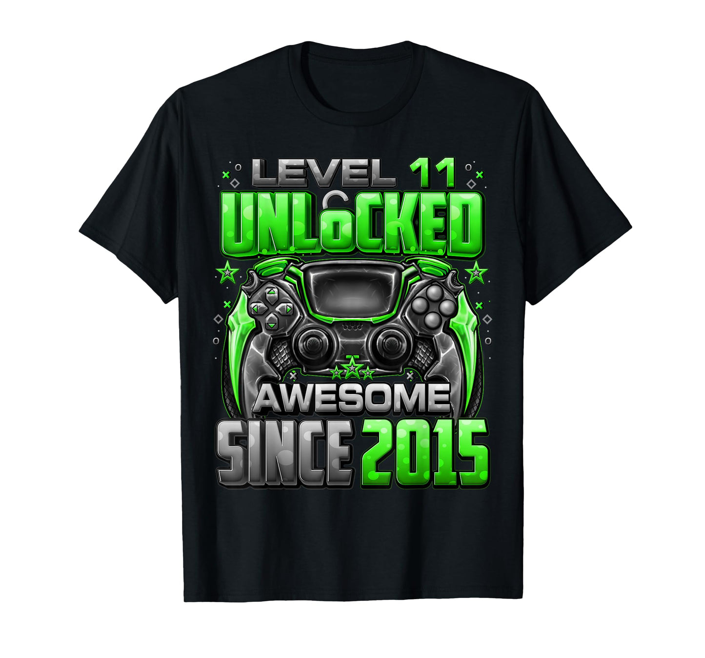 Level 11 Unlocked Awesome Since 2015 11th Birthday Gaming T-Shirt