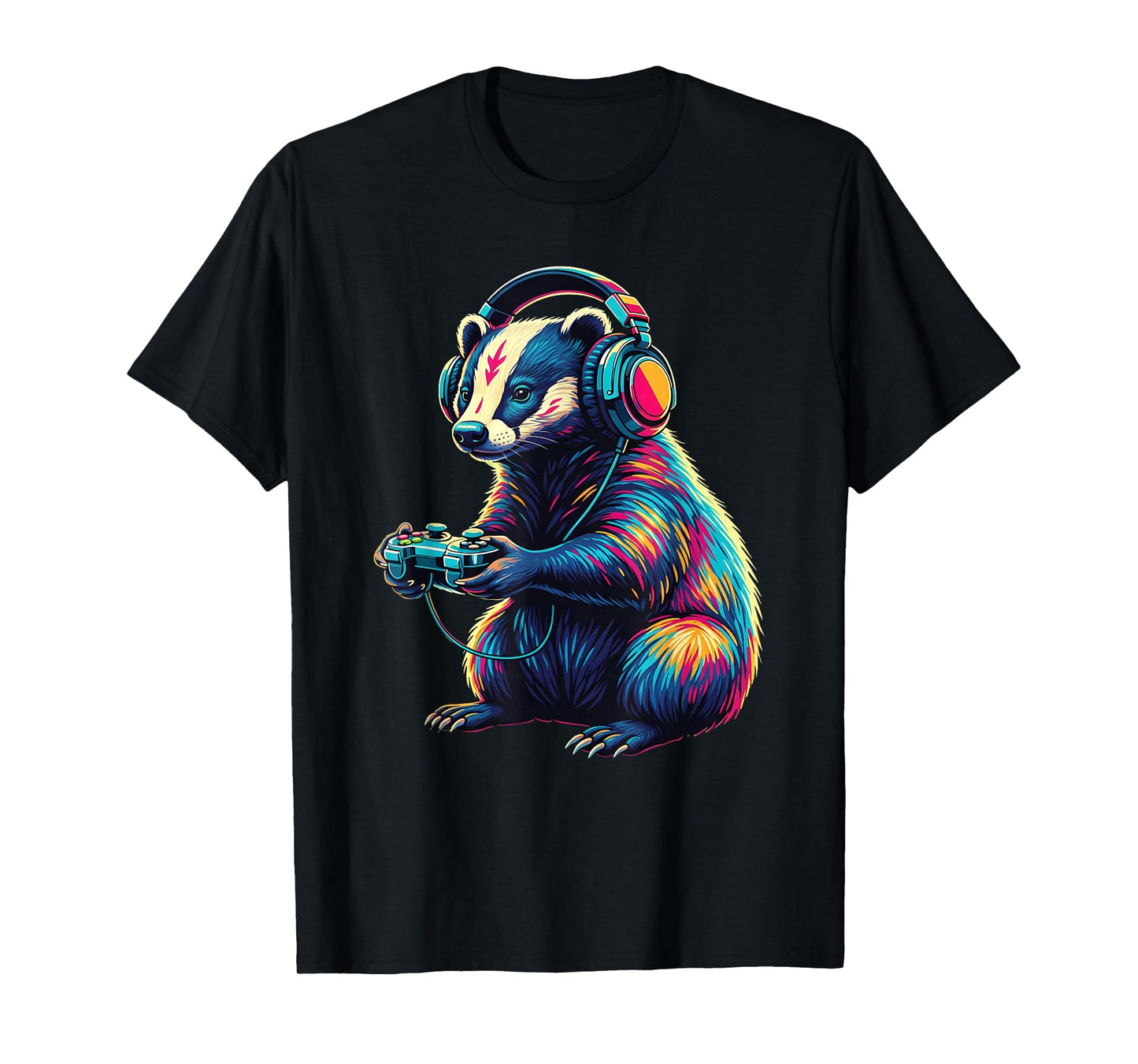 Badger Gaming Animal Video Games Funny Badger T-Shirt