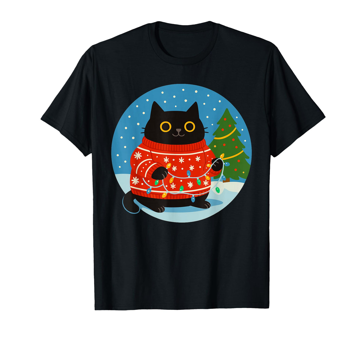 Meow Christmas Men Women Kids Cat Christmas T-Shirt