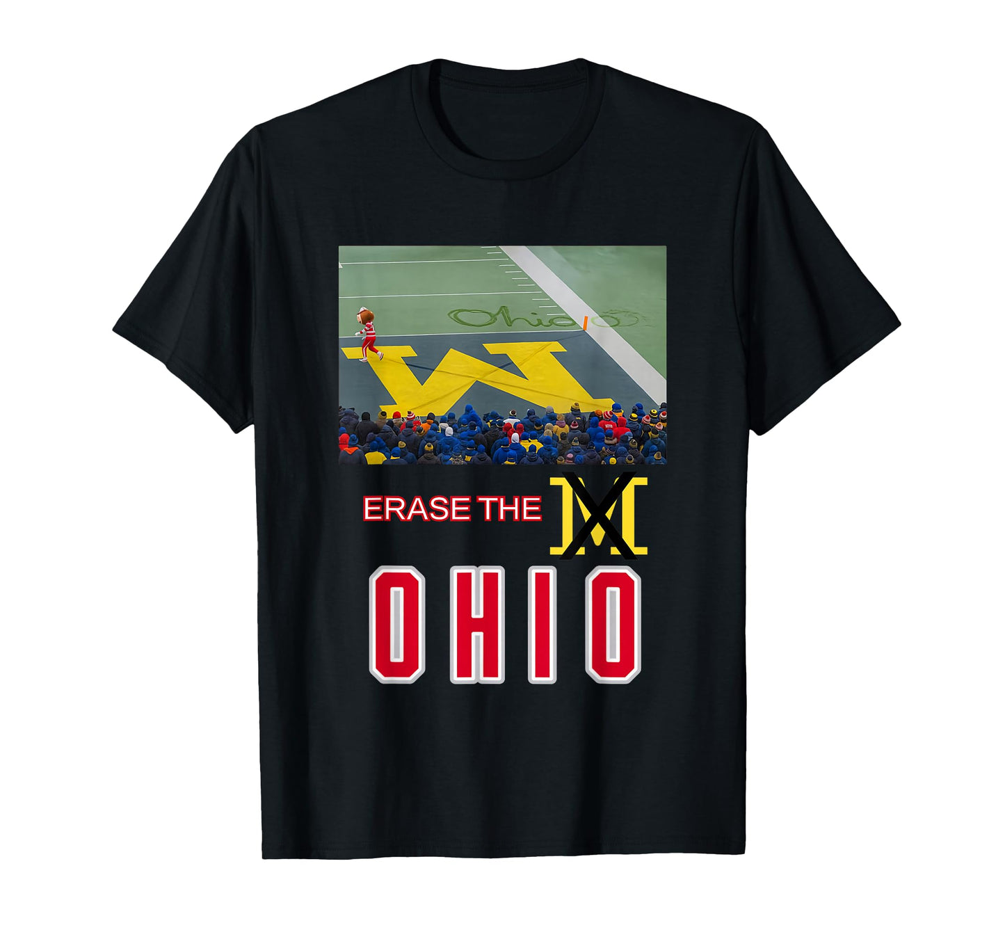 Erase The M Funny Rivalry Football Crowd Art T-Shirt
